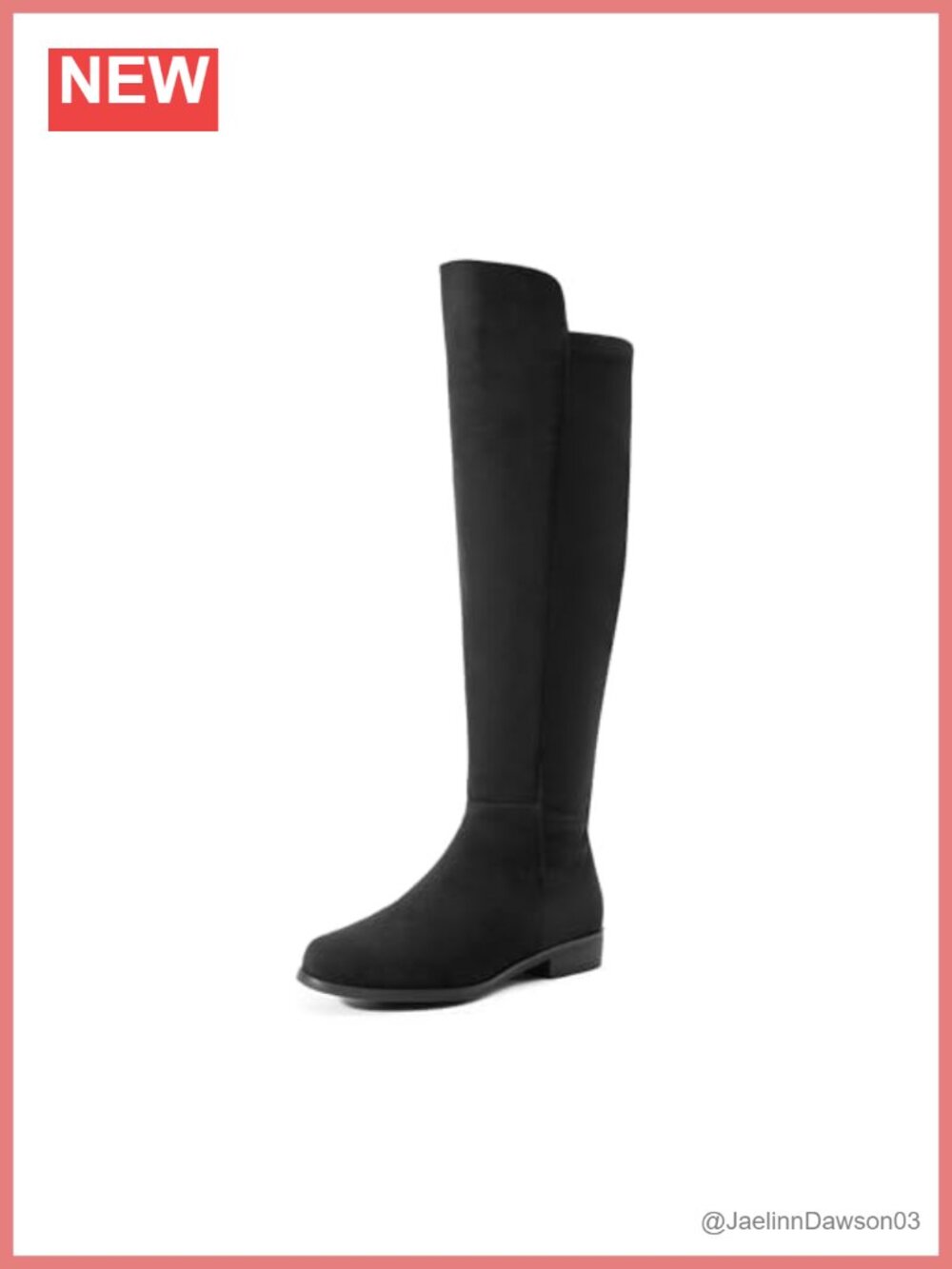 Women's Knee High Flat Low Heel Boots Stretch PU Shaft
